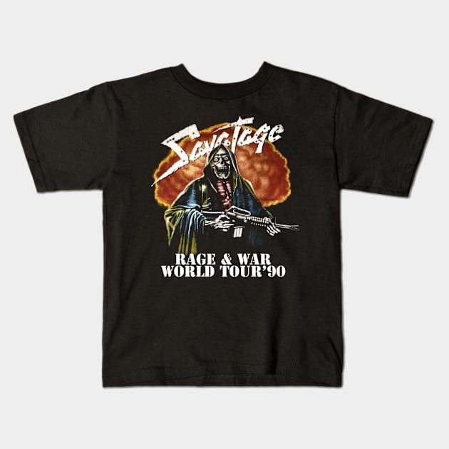 SAVATAGE BAND Kids T-Shirt by rahobisona